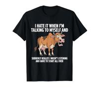 Cow I Hate IT When I'm Talking to Myself Sarcastic T-Shirt Graphique avec Valeur, Homme, Noir, XL