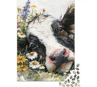 Cow in Flower Field Puzzle 1000 Pièces Educa Jouet en Bois Divertissement Créatif De l'art De La Décoration Jeu Éducatif Challenge Toy pour Adultes Et Enfants À Partir De 12 Ans 70x50cm/1000pcs