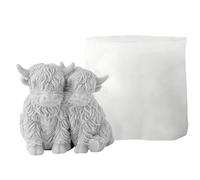 Cow Moule en silicone 3D réutilisable pour aromathérapie 3D Cow-Shaped Moules pour savon, bougies ou aromathérapie, animaux réutilisables pour travaux manuels, Thanksgiving, anniversaire, fête, maison