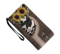 Cow Print, PU Leather Wallet, Stylish Credit Card Storage, Chic Cash Pouch, Clutch Design, Perfect for Business Use and Everyday Accessory for Trendy Individuals, Fashionable Cow Print Wallet,