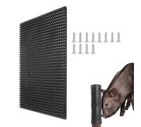 Cow Scratching Post, Horse Grooming Pad, Animal Massage Mat, Soft Touch Bristles, Pressure Reusable Design, Farm Barn Stable Use, 12x18 inches, Black, 1 Piece, Lightweight