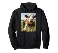 Cow Selfie Running Away from Farmer Humor Country Funny Life Sweat à Capuche