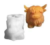 Cow Silicone Mold - 3D Highland Design | Food Grade with Non Stick Aspect, Wax Candle Resin Candy Chocolate Jelly Maker, Ice Snack Fondant Mould, Kitchen Party DIY Tool