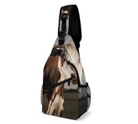 Cow Sling Bag for Men Women Crossbody Backpack Colorful Fish Mermaid Scales Crossbody Bag Chest Bags for Travel Sport