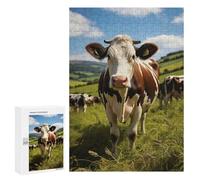 Cow Vache Holstein Cattle Puzzle 1000 Pièces Educa Jouet en Bois Cadeau Unique Décoration Intérieure Jeu Éducatif Challenge Toy Adultes Et Enfants À Partir De 14 Ans 300 PCS