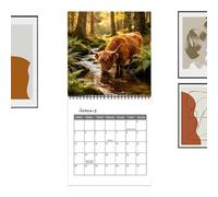Cow Wall Calendar 2027 Rustic Monthly Animal Planner Organizer | Rustic Cow Artwork Decorates Monthly Pages From January Through December 2027 Paper Planner For Home Office Scheduling And No