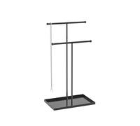 Coward Présentoir à colliers à 2 niveaux - Esthétique - Décoration d'intérieur - En métal - Pour homme et femme - Noir