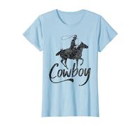 Cowboy America Far West Cowboys États-Unis T-Shirt, Femme, Bleu Céleste, XL