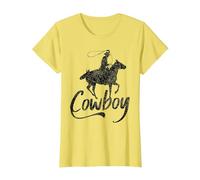 Cowboy America Far West Cowboys États-Unis T-Shirt, Femme, Citron, L