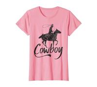 Cowboy America Far West Cowboys États-Unis T-Shirt, Femme, Rose, S