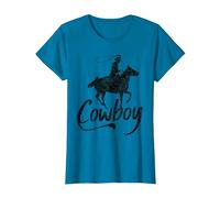 Cowboy America Far West Cowboys États-Unis T-Shirt, Femme, Saphir, S