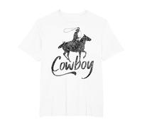 Cowboy America Far West Cowboys États-Unis T-Shirt, Homme Grandes Tailles, Blanc, 6X Tall