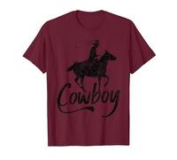 Cowboy America Far West Cowboys États-Unis T-Shirt, Homme, Marron, S