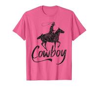 Cowboy America Far West Cowboys États-Unis T-Shirt, Homme, Rose Chiné, S