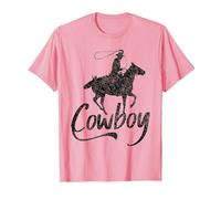 Cowboy America Far West Cowboys États-Unis T-Shirt, Homme, Rose, S