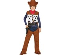 Cowboy Aventure Far West Chapeau de cowboy Gilet Holster Pistolet Shérif Foulard rouge, Taille : 140/146 Couleur : Bleu