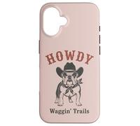 Cowboy Bulldog Western Ranch Dog Country Coque pour iPhone 16