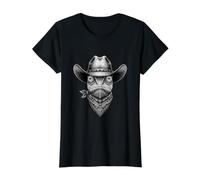 Cowboy Caméléon Vintage Western T-Shirt Graphique avec Valeur, Femme, Noir, S