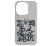 Cowboy Cheval jouant de la guitare, alimenté par le café et la musique country Coque pour iPhone 14 Pro