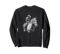 Cowboy Cheval, œuvre d'art emblématique de l'ouest sombre solitaire Sweatshirt