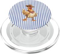 Cowboy Chicken Western Stripe Graphic Illustration PopSockets PopGrip pour MagSafe