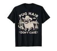 Cowboy Chien Carlin UFO Alien Western Space Carlin Poils Don't Care T-Shirt