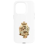 Cowboy Christmas Tree Western Hat & Boots Watercolor Coque pour iPhone 15 Pro