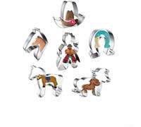 Cowboy Cookie Cutters Set 6pcs Stainless Steel Horse