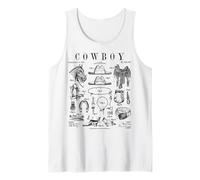 Cowboy Country Western Old West Rodeo Vintage Brevet Imprimé Débardeur