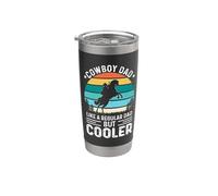 Cowboy Dad Like A Regular Dad But Cooler For Fathers Day Gobelet isotherme en acier inoxydable double paroi