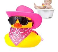 Cowboy Duck Bath Toy - Rubber 5.5x4.5cm | Cool Floater Animal for Car Dashb