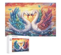 Cowboy Eagle dans Le Champ de Fleurs avec Les Montagnes Puzzle 1000 Pièces pour Adultes Jeu De Détente Endurance Mentale Cadeau pour Longues Soirées 1000 PCS