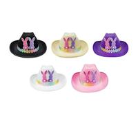 Cowboy Easter Hat | Bunny Ear Non-Woven Western Cute Cowboy, Cowgirl Hat Kids Costume | Handmade Straw Hats For Party Celebration Carnival Birthday Family Gatherings Holiday