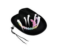 Cowboy Easter Hat, Bunny Ear Western Hat, Cute Cowgirl Headwear with Soft Non-Woven Material, Kids Costume Accessory, Fun Party Hats with Playful Design, Celebration Item for Birthday Holiday