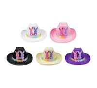 Cowboy Easter Hat With Bunny Ears, Cute Kids Cowgirl Costume Hat, Fun Party Dress Up Accessory For Easter Celebration, Birthday, Carnival, Family Gatherings, Holiday Party Costume For Girls Boys
