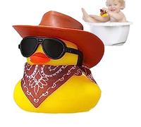 Cowboy-Ente - Gummiente Mit Cowboyhut,Cooles Auto-Enten-Ornament Armaturenbrett - Lustige -Ente, -Ente, Autozubehö, Auto-Ornamente Das Armaturenbrett, Tütenller Partys