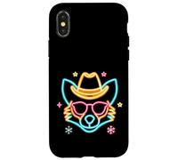 Cowboy Fox Face Lunettes de Soleil Hiver Western Graphique Rose Cool Coque pour iPhone X/XS