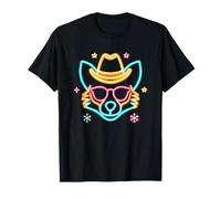 Cowboy Fox Face Lunettes de Soleil Hiver Western Graphique Rose Cool T-Shirt