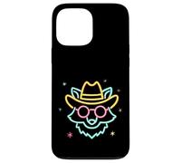 Cowboy Fox Face Lunettes de Soleil Rondes Western Graphic Pink Animal Coque pour iPhone 13 Pro Max