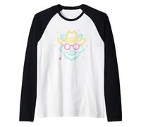 Cowboy Fox Face Lunettes de Soleil Rondes Western Graphic Pink Animal Manche Raglan