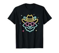 Cowboy Fox Face Lunettes de Soleil Rondes Western Graphic Pink Animal T-Shirt