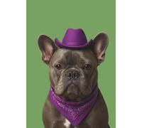 Cowboy French Bulldog Undated Diary: Day Per Page, Hardcover