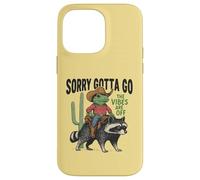 Cowboy-Frog Riding Raton Laveur - Gotta Go, The Vibes are Off Coque pour iPhone 14 Pro Max