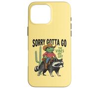 Cowboy-Frog Riding Raton Laveur - Gotta Go, The Vibes are Off Coque pour iPhone 16 Pro Max