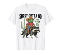 Cowboy-Frog Riding Raton Laveur - Gotta Go, The Vibes are Off T-Shirt