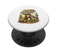 Cowboy Grenouille Crapaud de l'Ouest Assis sur Un shérif Grincheux PopSockets PopGrip Adhésif