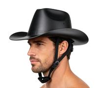 Cowboy Hard Hat Casque de protection solaire réglable avec mentonnière | Casque de cowboy western adapté pour la moto, le jardinage, l'équitation, le cyclisme, l'extérieur, les voyages