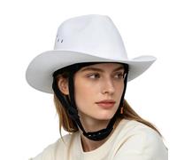 Cowboy Hard Hat Casque de travail réglable avec protection solaire | Casque de sécurité avec mentonnière pour moto, jardinage, équitation, voyage, vélo, pêche et hommes