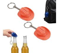 Cowboy Hat Bottle Opener Keychain, Rustic Western Cowboy Hat Bottle Opener Keychain, Portable Bottles Beer Openers Keychains Two in One, for Rodeo, Country, Rustic Party Gifts (Orange)
