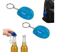 Cowboy Hat Bottle Opener Keychain, Rustic Western Cowboy Hat Bottle Opener Keychain, Portable Bottles Beer Openers Keychains Two in One, for Rodeo, Country, Rustic Party Gifts (Transparent Blue)